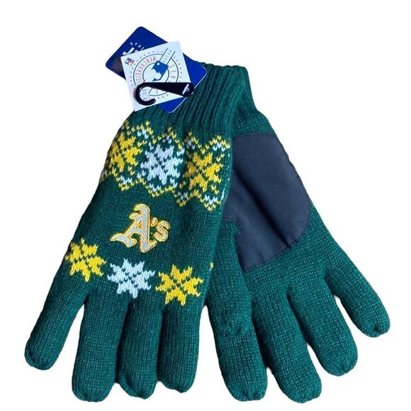Forever collectibles Oakland A’s fleece lined gloves NWT - Picture 1 of 5